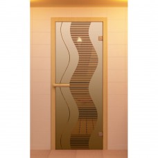 Дверь для сауны, серия "Муара", стекло бронза